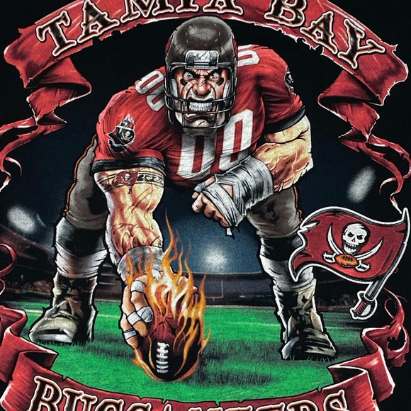 Vintage TAMPA BAY BUCCANEERS T-Shirt 00s y2k Tom Brady Tee sz LARGE 21x28.5 - Picture 3 of 5